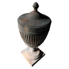 Regency Period Carved Stripped Pine Neoclassical Architectural Urn, circa 1800