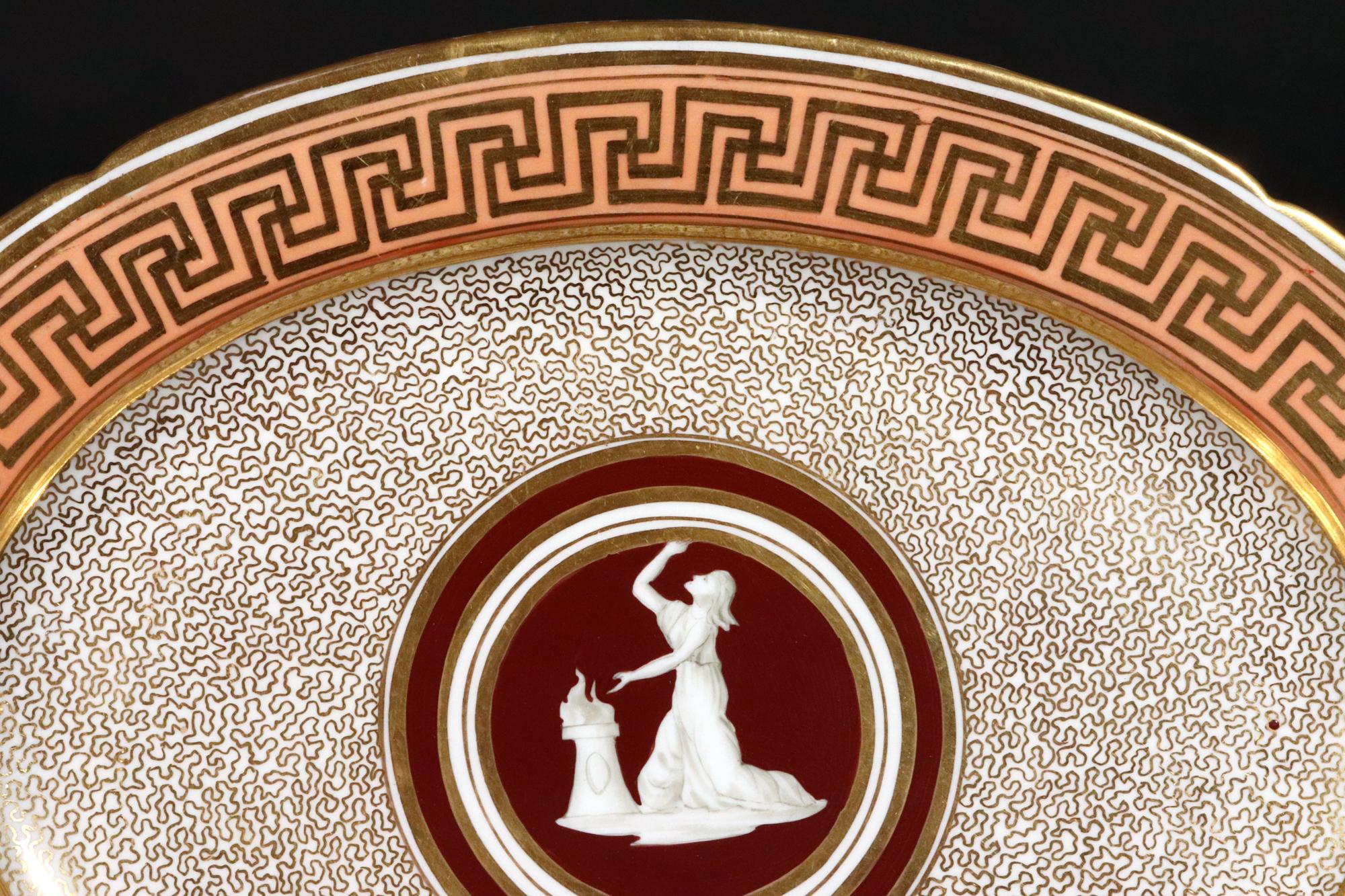 Vajilla neoclásica de porcelana de Coalport del periodo de la Regencia en venta 2