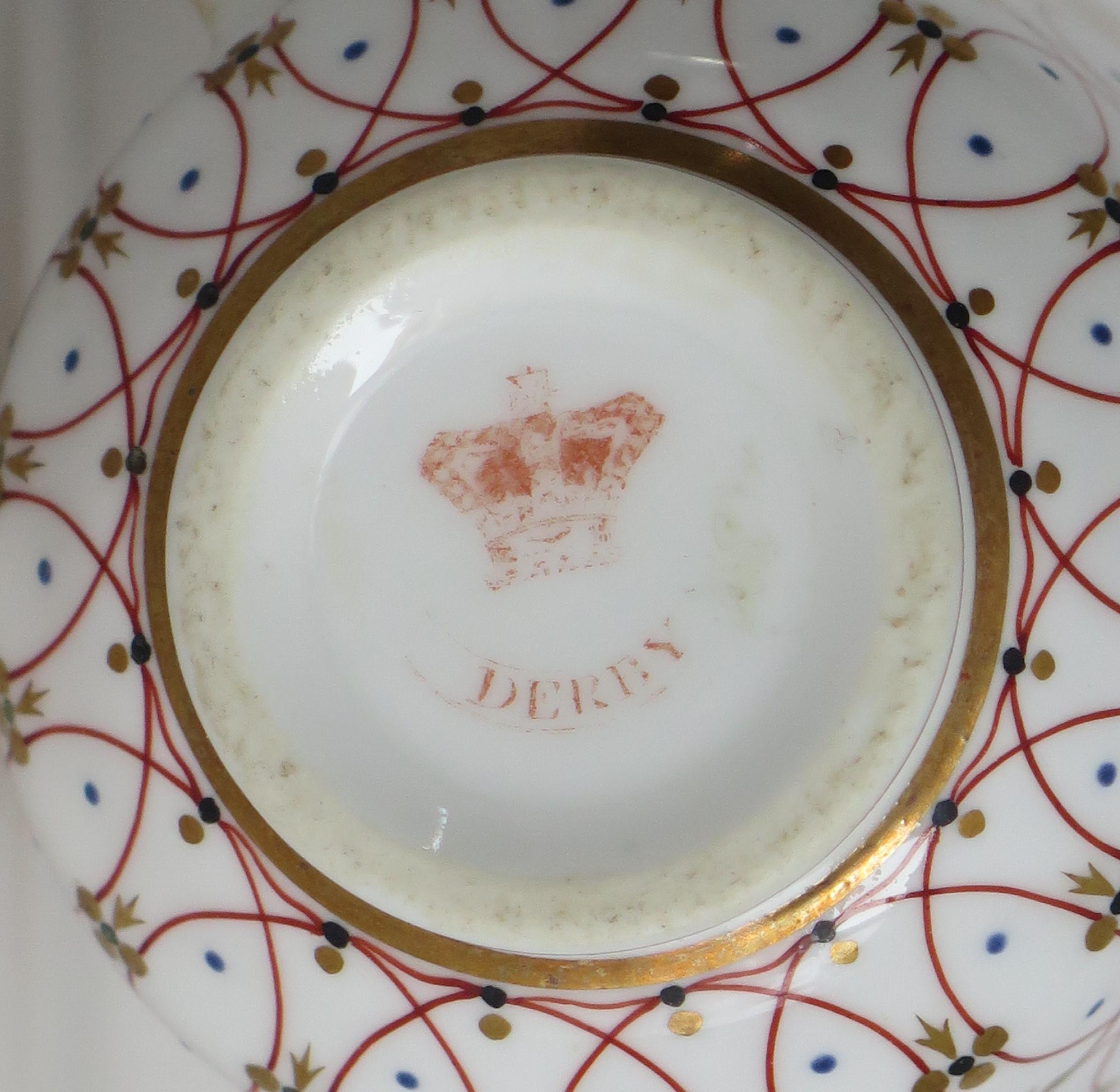 Regency Period Derby Cup and Saucer Duo Hand Painted, Circa 1830 For Sale 8