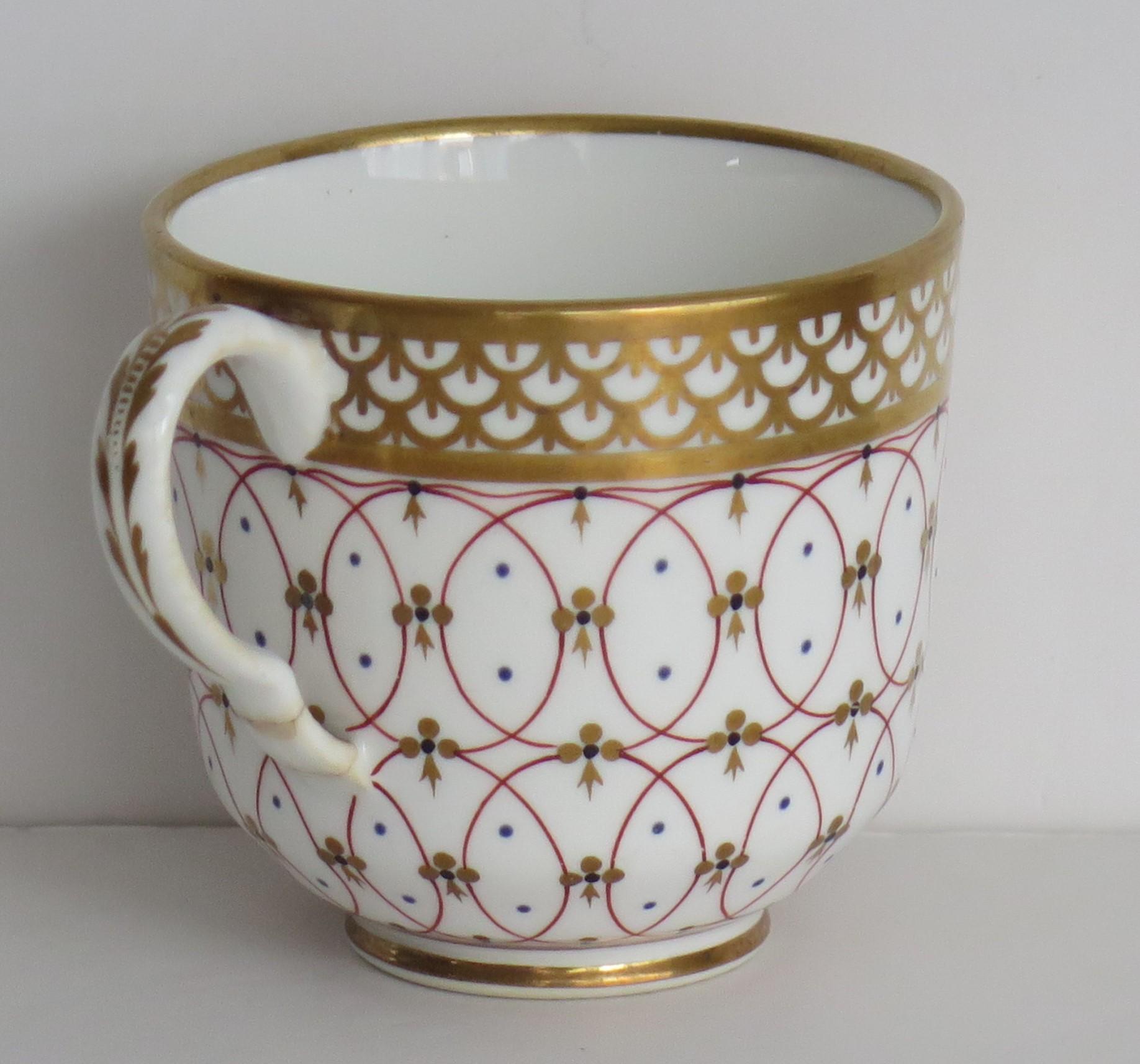 Regency Period Derby Cup and Saucer Duo Hand Painted, Circa 1830 For Sale 1