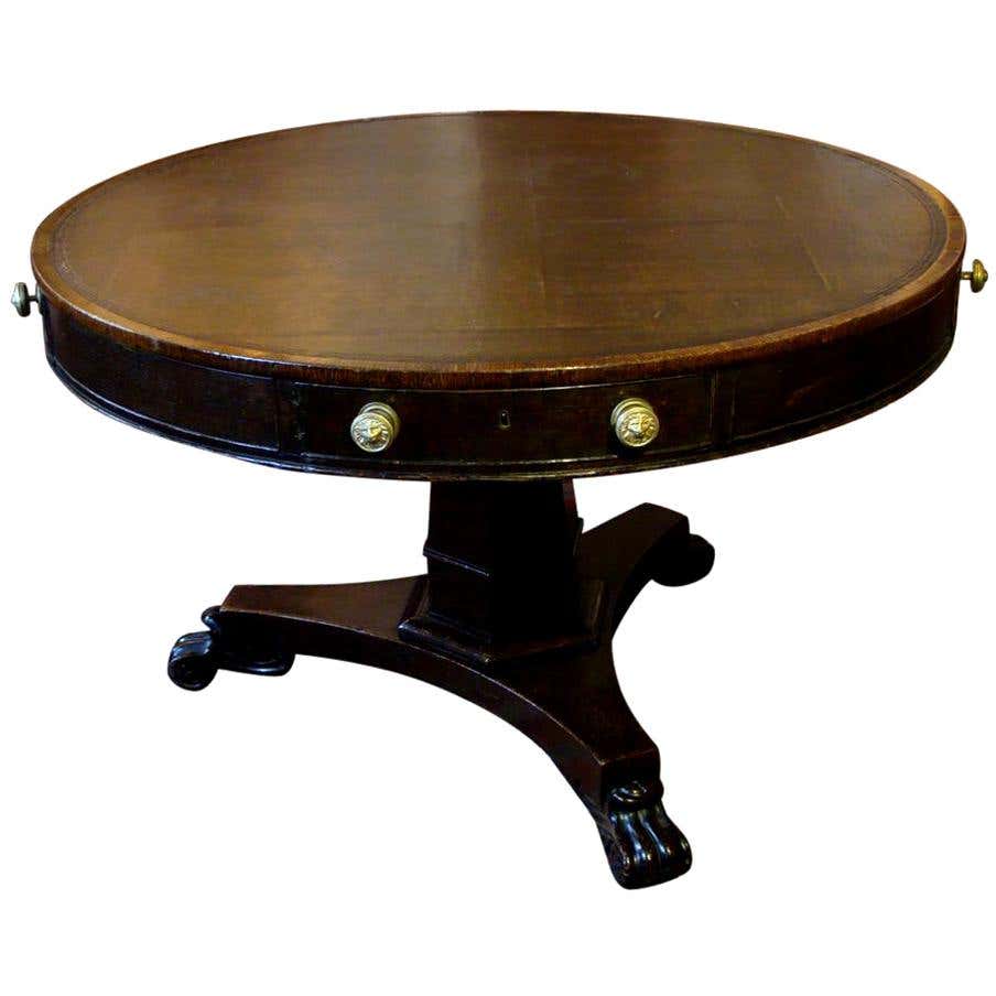 Drum Library Table - For Sale on 1stDibs | antique round library table