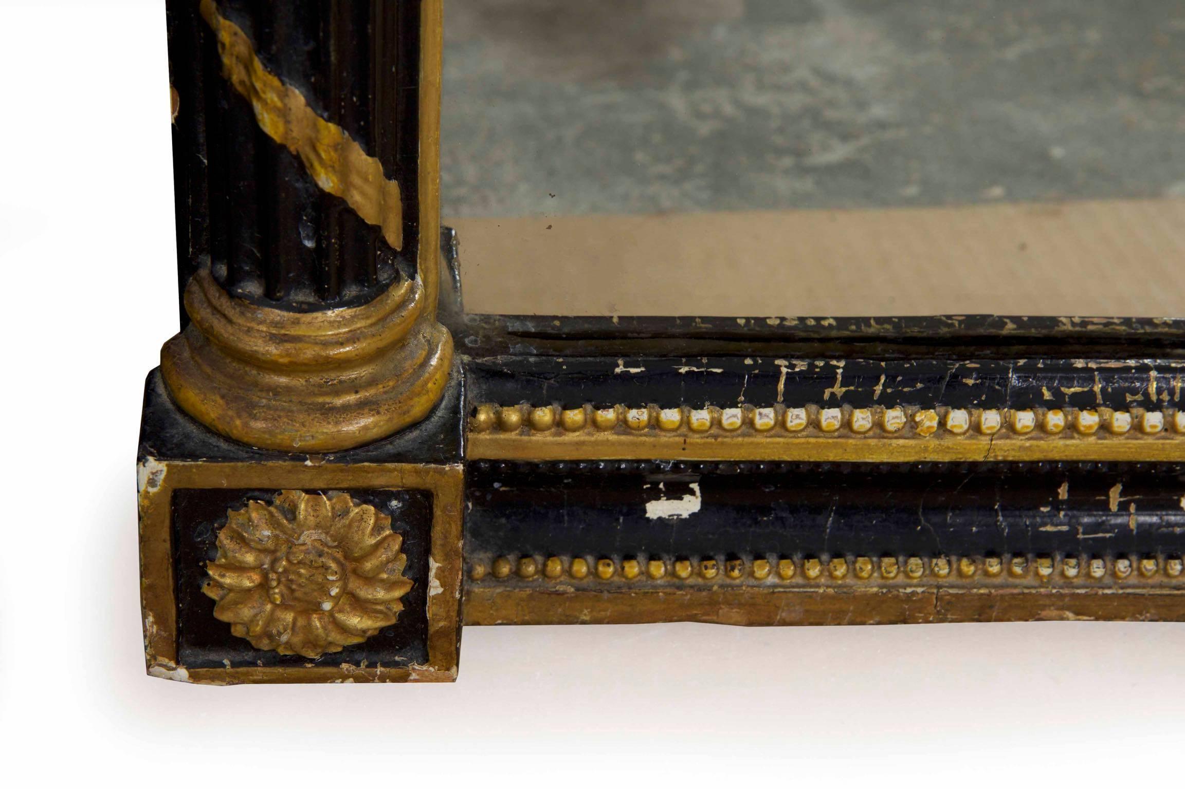 Regency Period Ebonized and Parcel Gilt Pier Mirror circa 1815 8