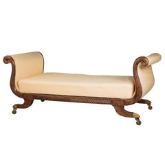 Regency Period End Support Sofa with Elegant Swan Neck Uprights