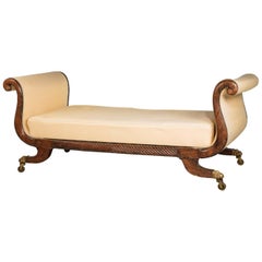 Regency Period End Support Sofa with Elegant Swan Neck Uprights