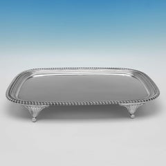 Regency Period English Antique Sterling Silver Salver, London 1812