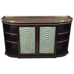 Regency Period Faux Rosewood Side Cabinet with Twin Brass Grill Doors