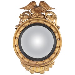 Regency Period Giltwood Convex Wall Mirror