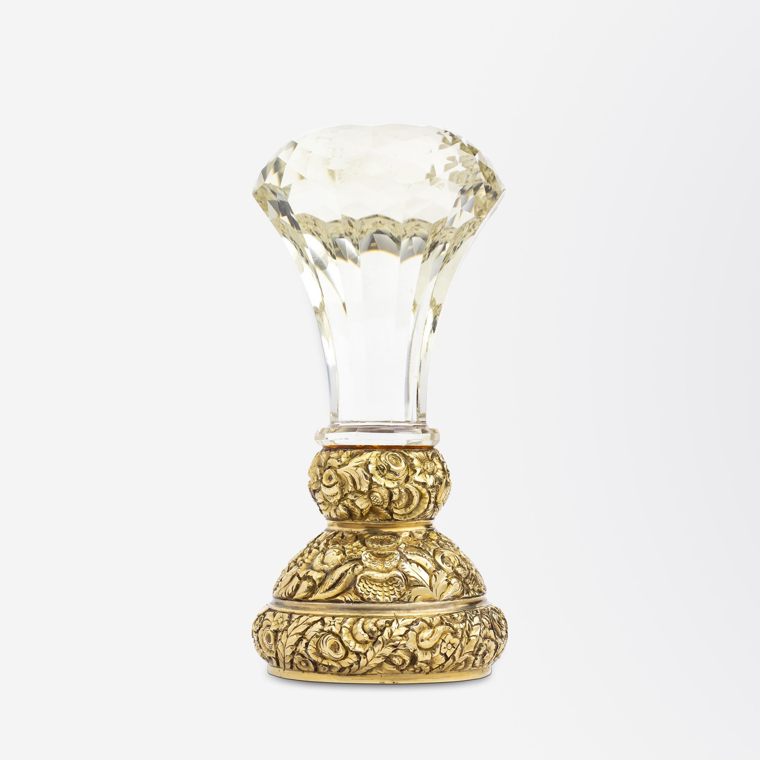Non taillé Sceau de bureau de la période Régence en or, améthyste et citrine en vente