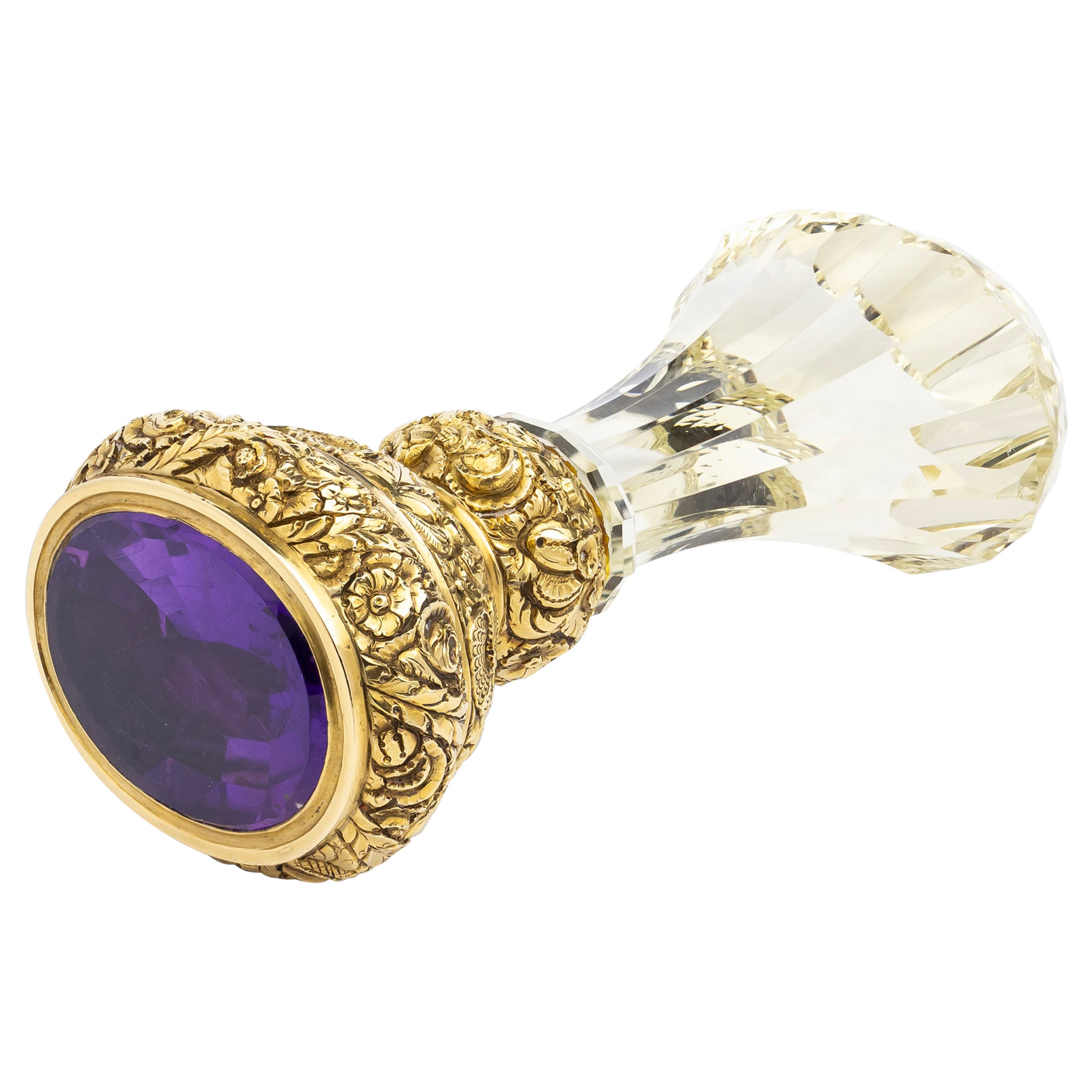 Regency Period, Gold, Amethyst & Citrine Desk Seal