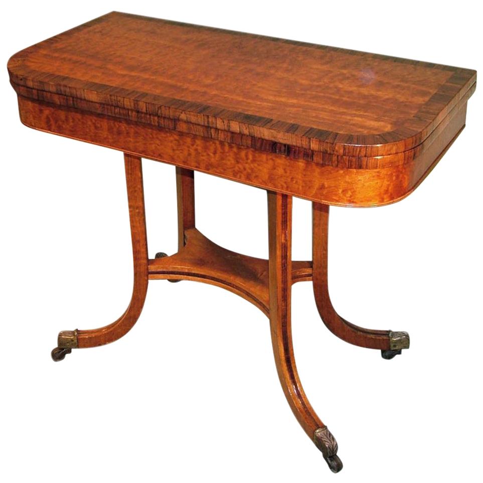 Regency Period Mahogany Center Pedestal Card Table For Sale