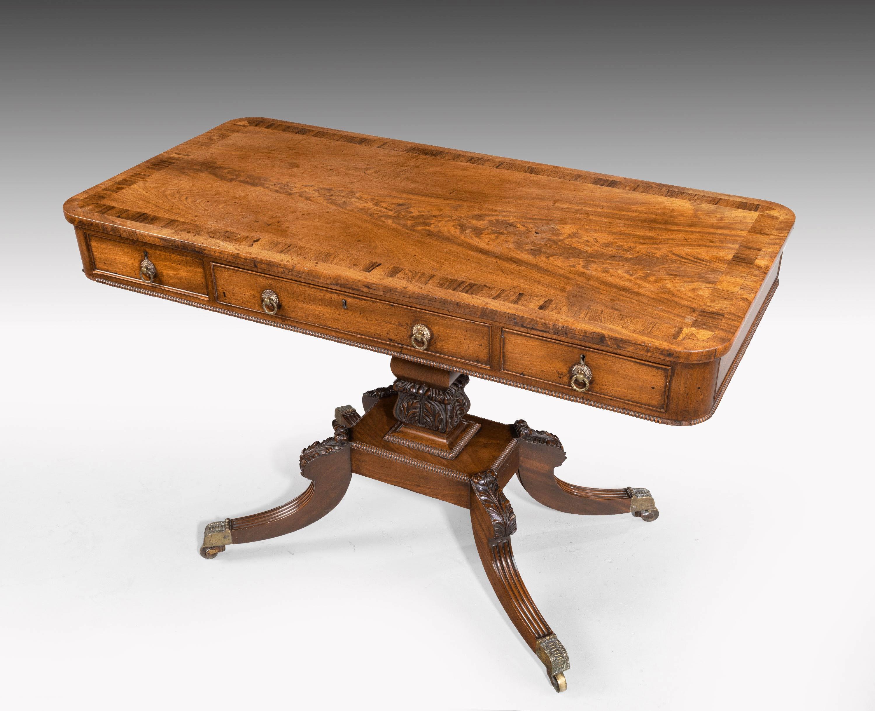 English Regency Period Mahogany Centre Standing Table For Sale