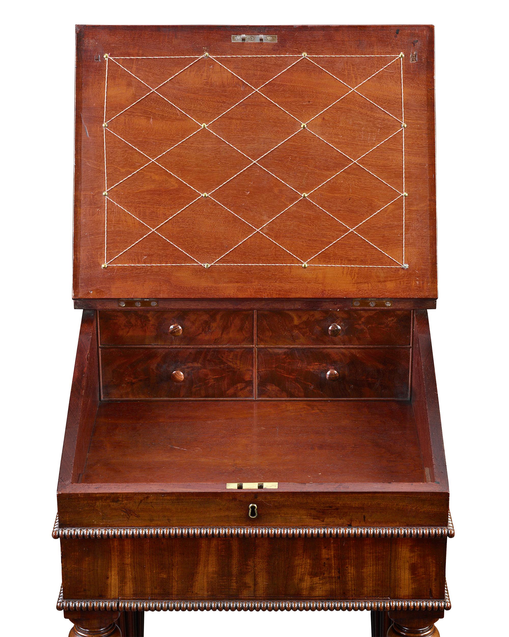 English Regency-Period Mahogany Davenport Desk