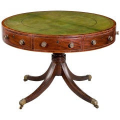 Regency Period Mahogany Drum or Library Table
