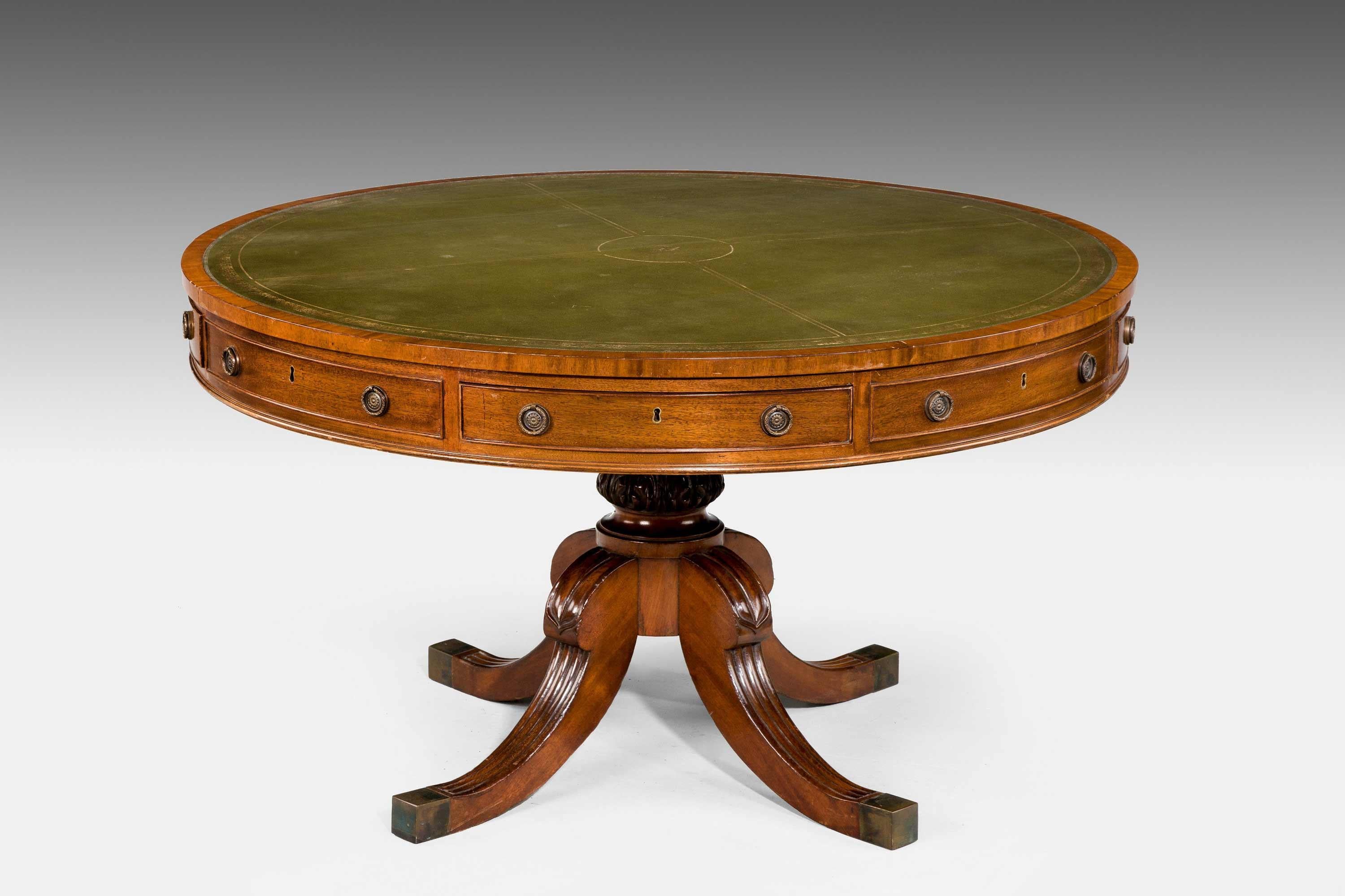 Regency Period Mahogany Drum Table In Fair Condition In Peterborough, Northamptonshire