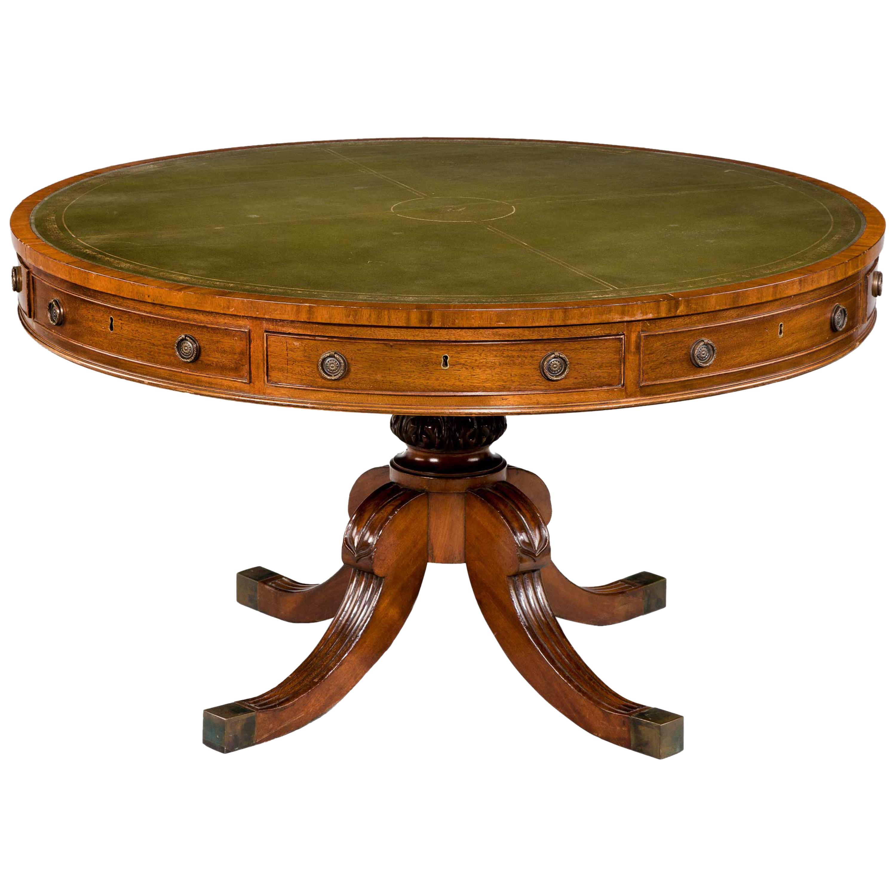 Regency Period Mahogany Drum Table