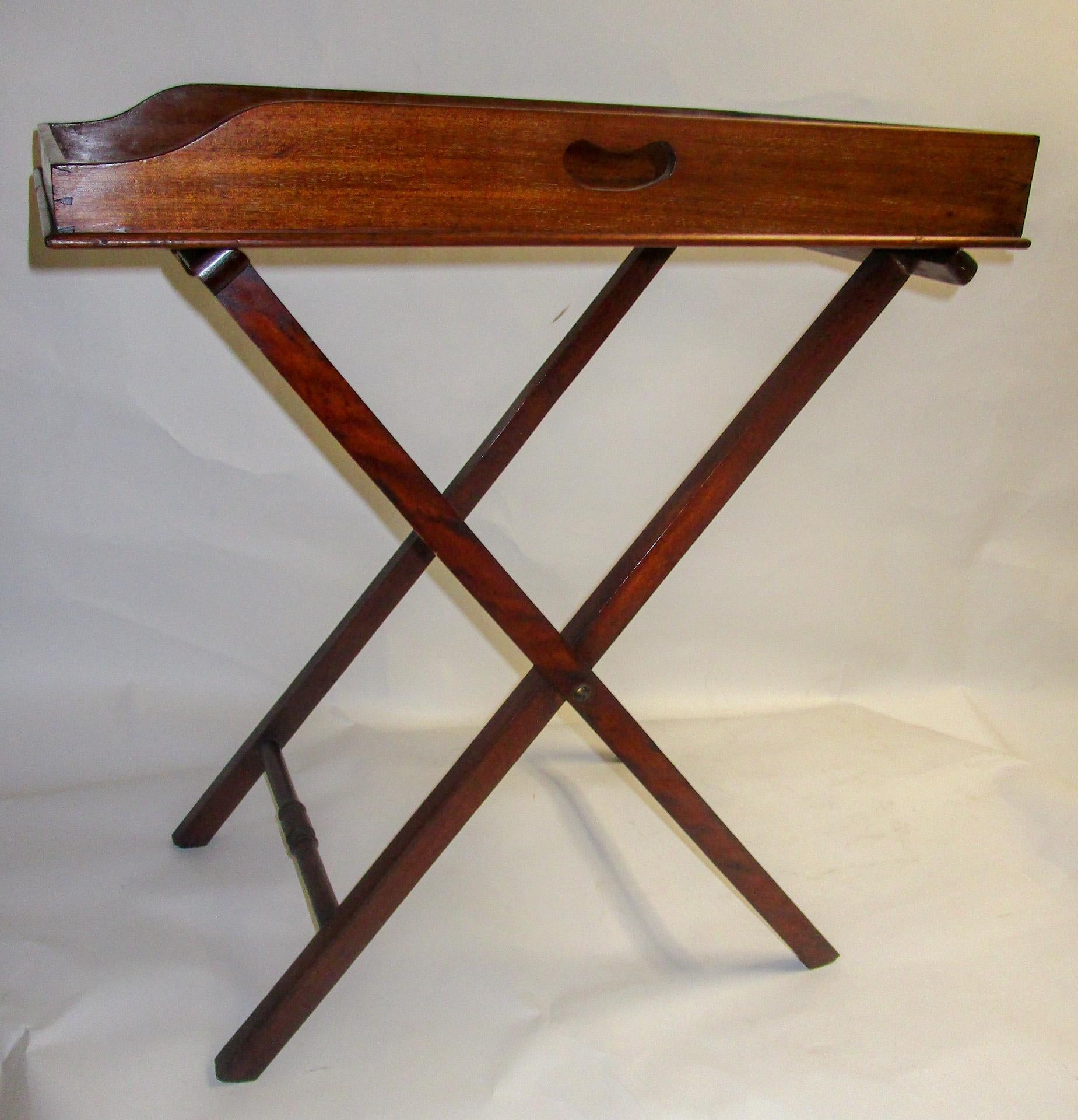 Regency Period Mahogany English Butler's Tray on Stand 6