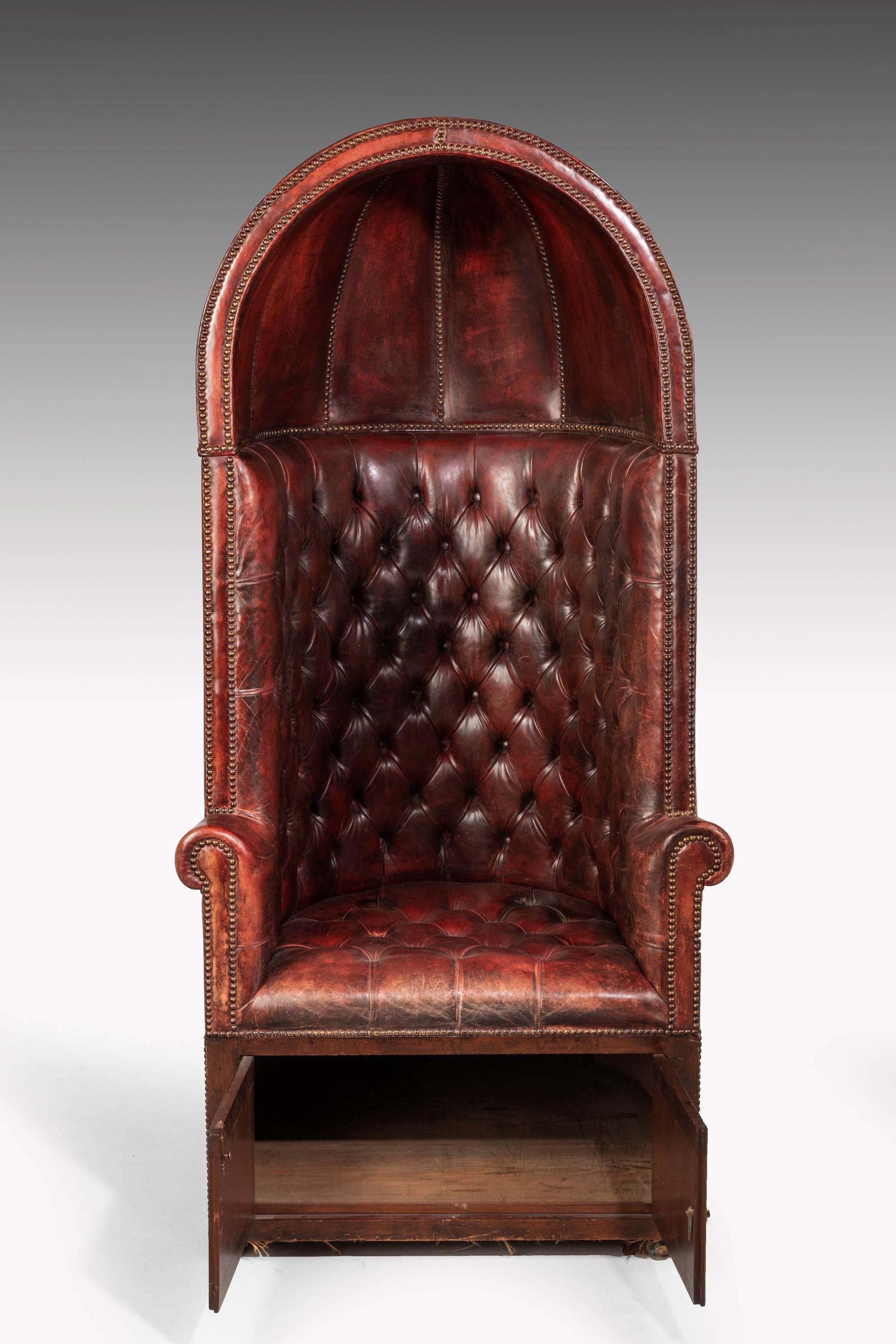 Regency Period Mahogany Framed Hall Porters Chair In Good Condition In Peterborough, Northamptonshire