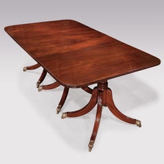 Early 19th Century Regency Mahogany Dining Table with Three Pedestals
