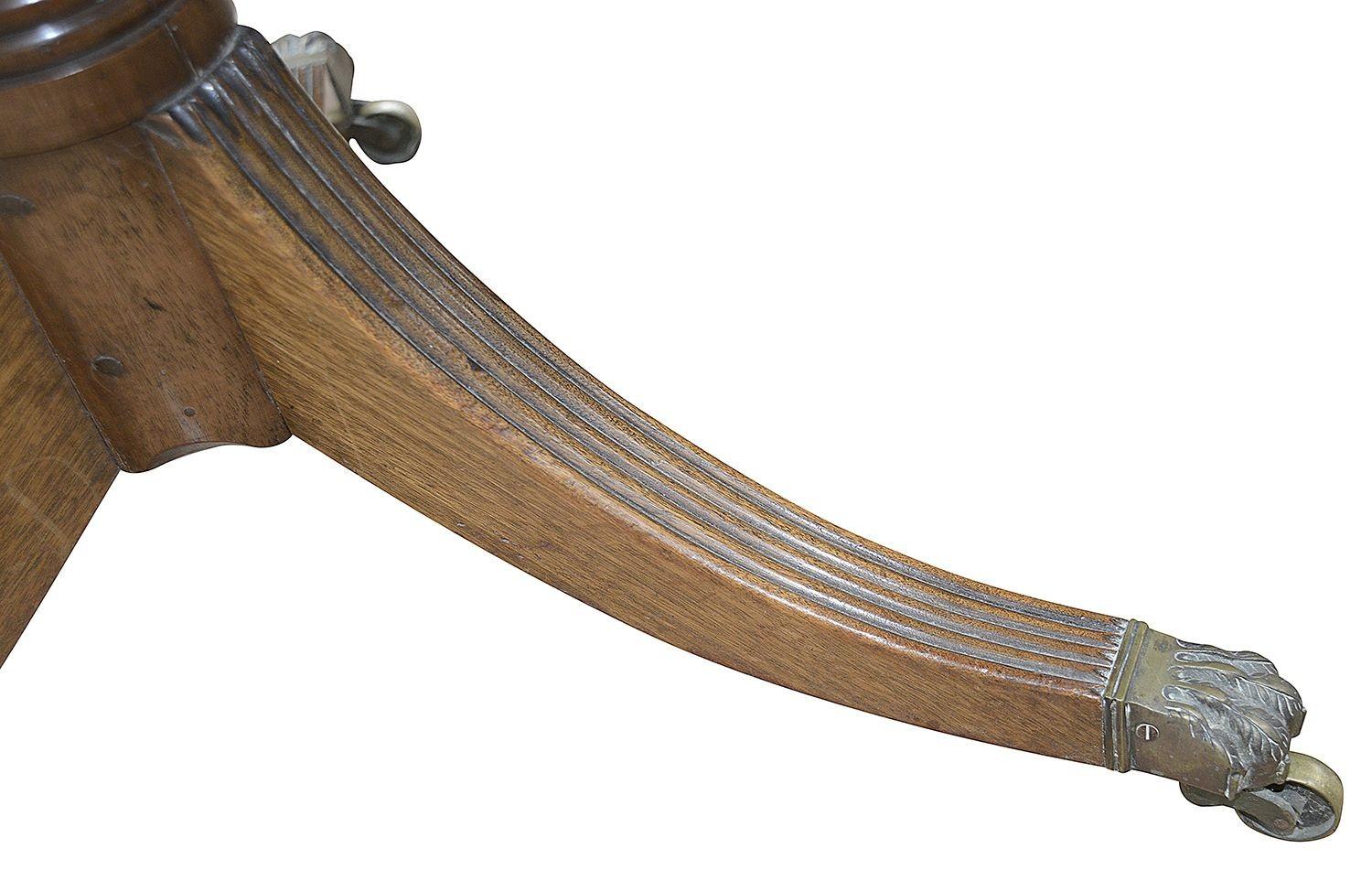 Mahagoni-Doppelsockel-Esstisch aus der Regency-Zeit, 1820 (19. Jahrhundert) im Angebot