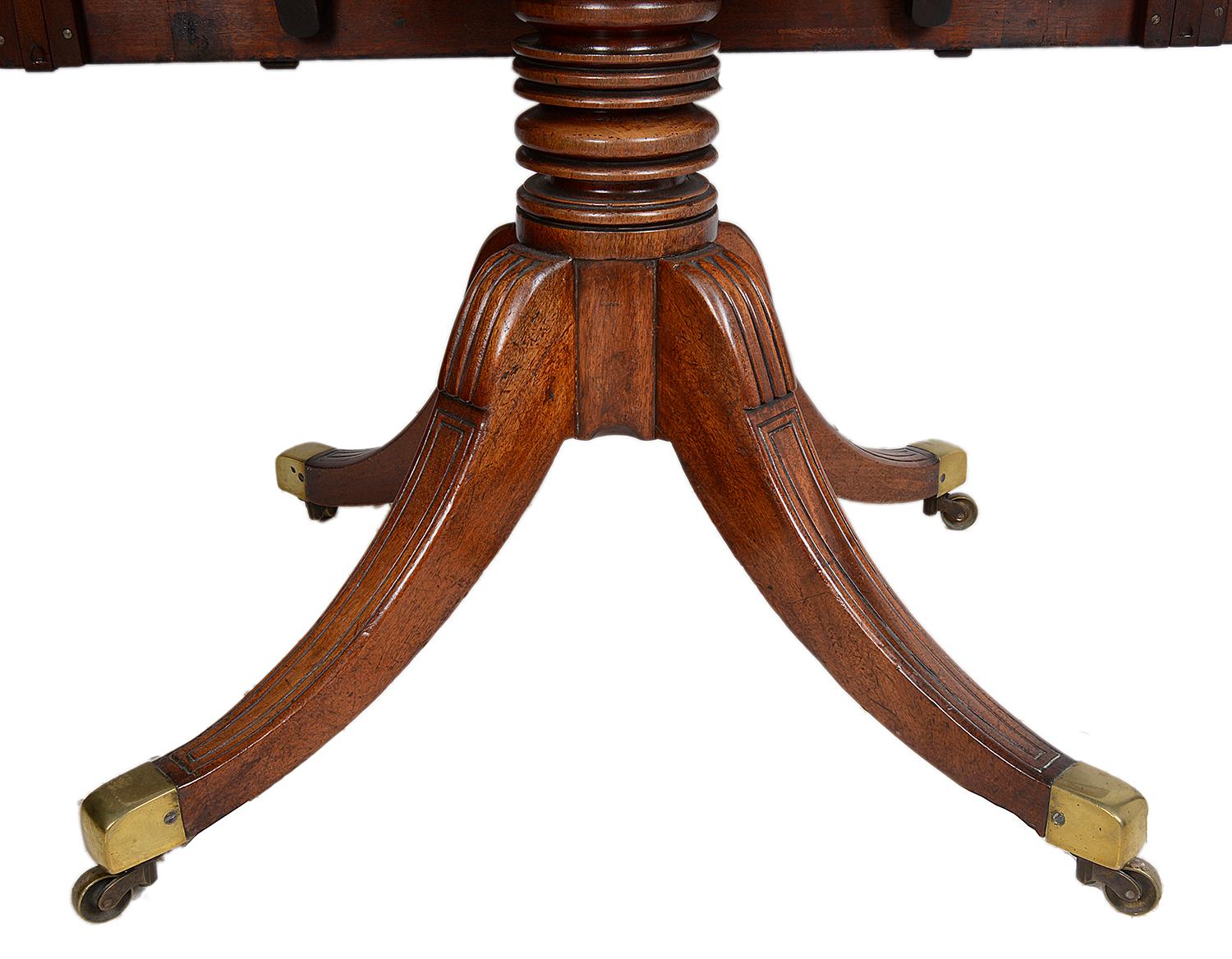 19th Century Regency Period Mahogany Twin Pedestal Dining Table, circa 1820