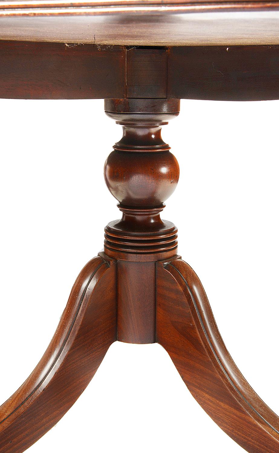 English Regency Period Mahogany Twin Pedestal Dining Table