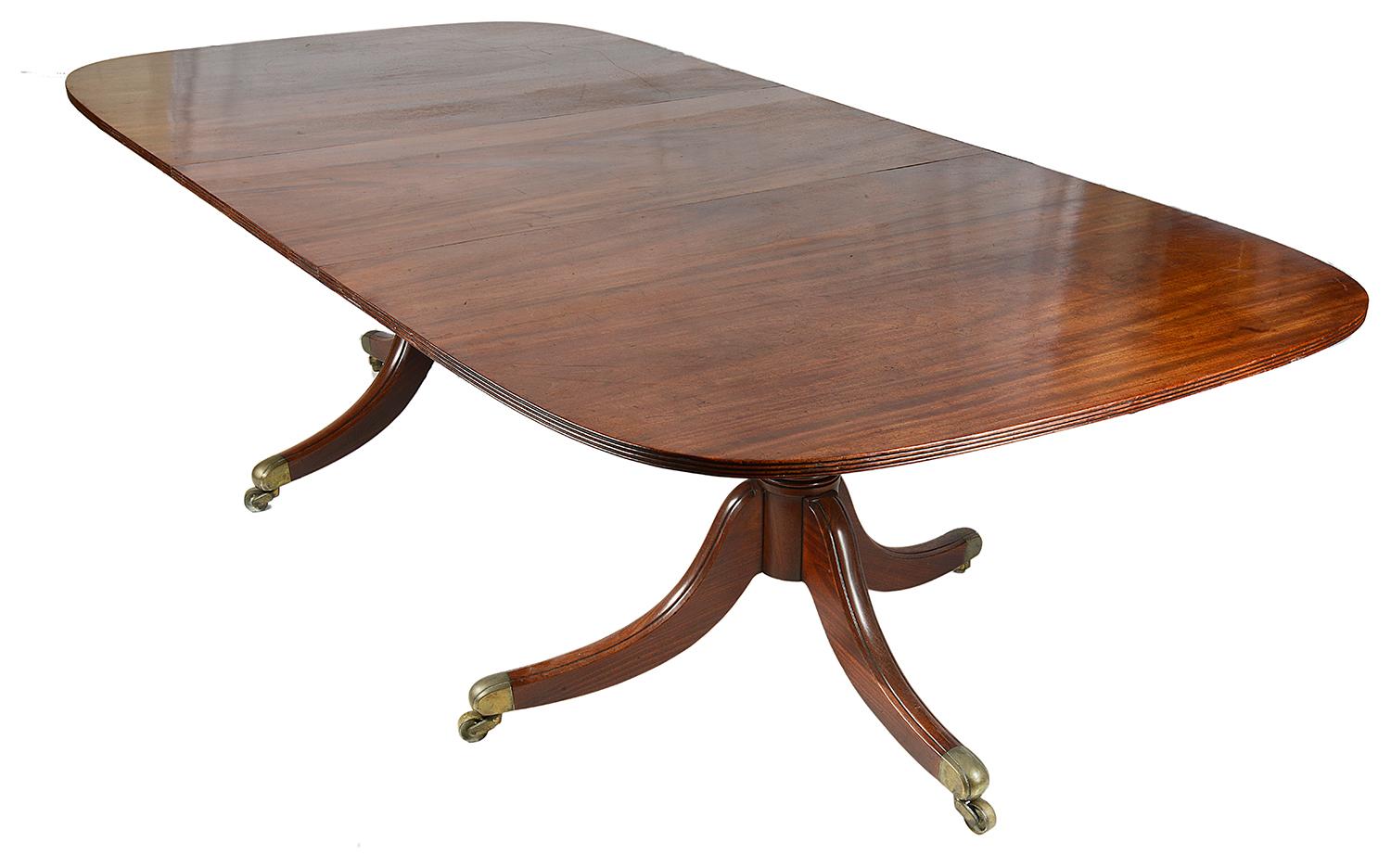 Regency Period Mahogany Twin Pedestal Dining Table In Excellent Condition In Brighton, Sussex