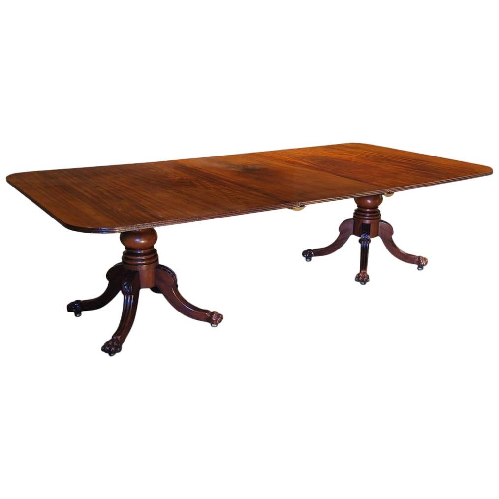 Regency Twin Pedestal Dining Table at 1stDibs