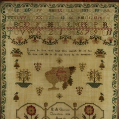 Regency Period Norfolk Sampler, 1828, by E A Giscard Aged 12