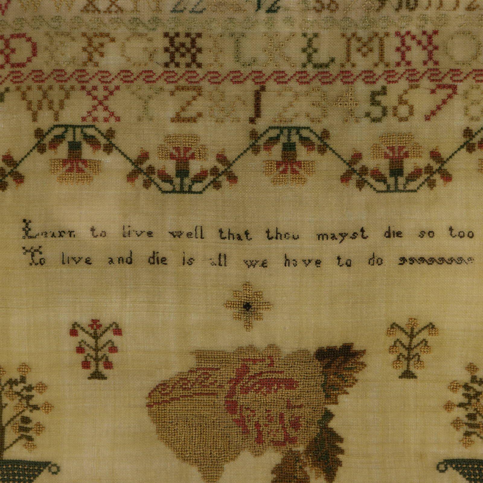 Sampler de Norfolk de l'époque de la Régence, 1828, par E A Giscard âgé de 12 ans en vente 2