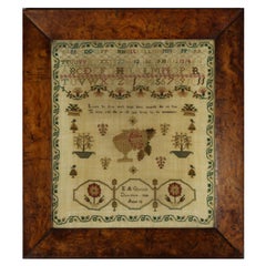 Sampler de Norfolk de l'époque de la Régence, 1828, par E A Giscard âgé de 12 ans