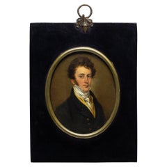 Regency Period Oil on Copper Miniature Portrait