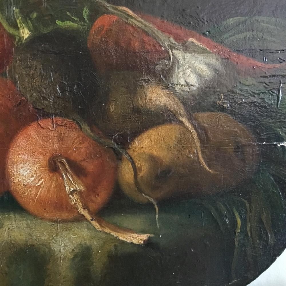 19th Century Regency Period Oil on Panel Still Life of Vegetables
