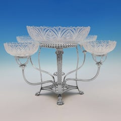 Epergne o centrotavola di Sheffield del periodo Regency, realizzato nel 1815 circa