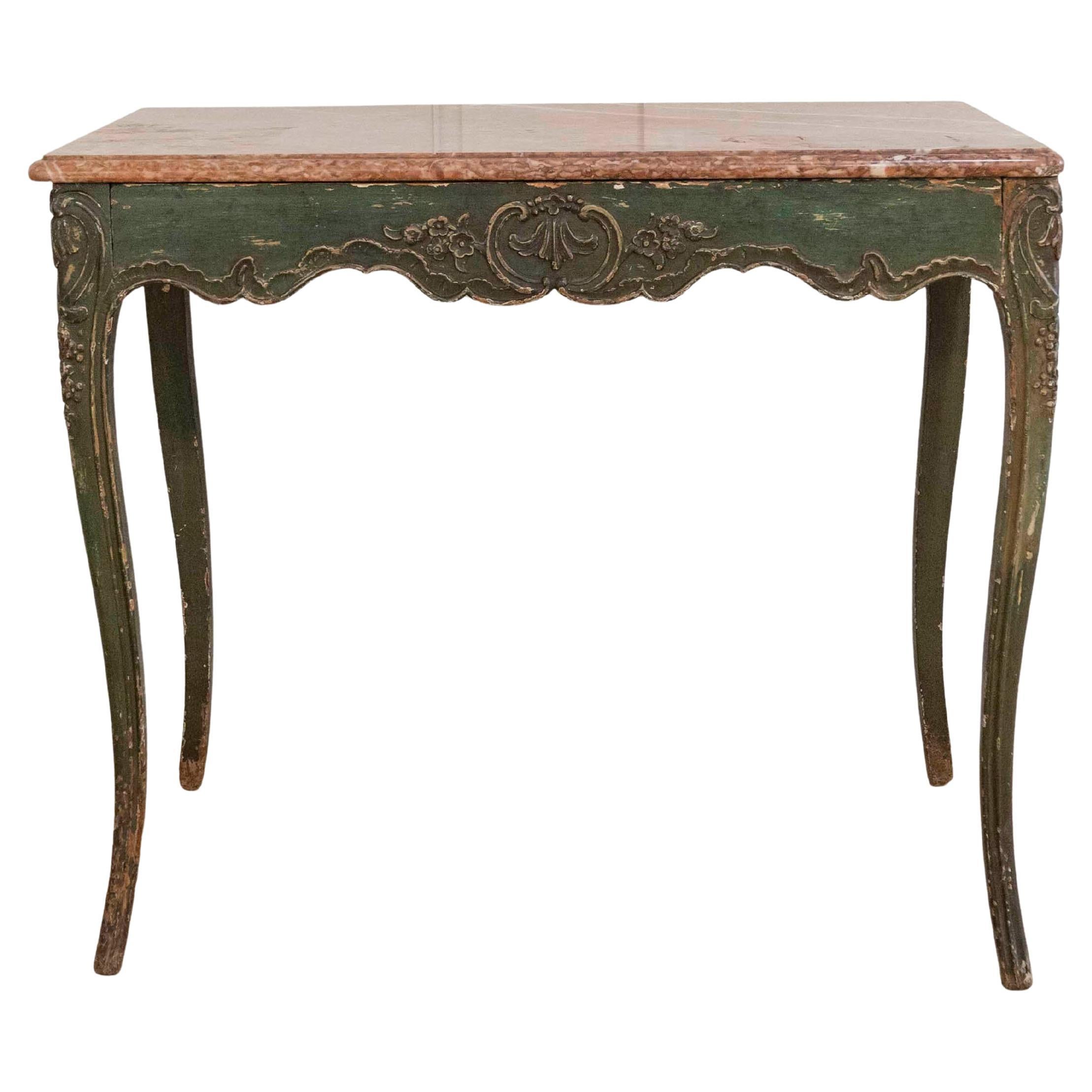 Regency Period Painted Game Table with Marble Top, Early 19th Century For Sale