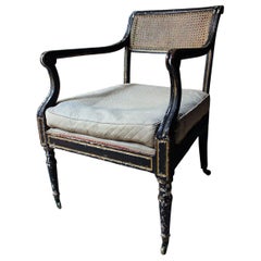Regency Period Parcel-Gilt and Painted Open Armchair, circa 1820