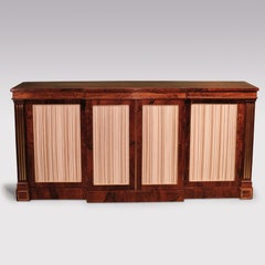 Regency Period Rosewood and Brass Inlaid Chiffonier Supported on Plinth Base