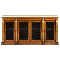 Regency Period Rosewood and Parcel-Gilt Side Cabinet