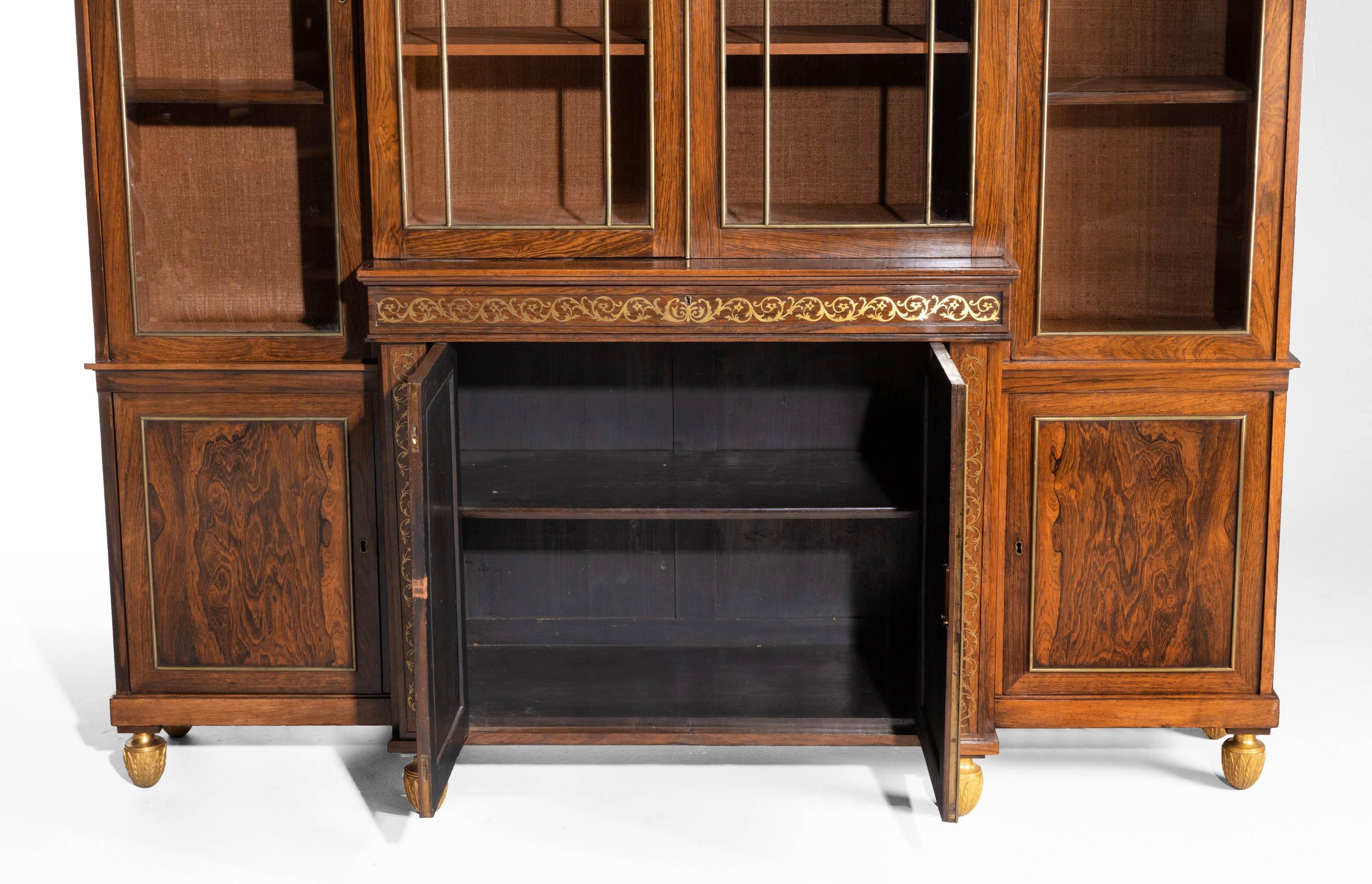 Regency Period Rosewood Bookcase / China Cabinet For Sale 3