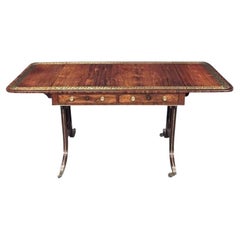 Antique Regency Period Brass Inlaid Sofa Table