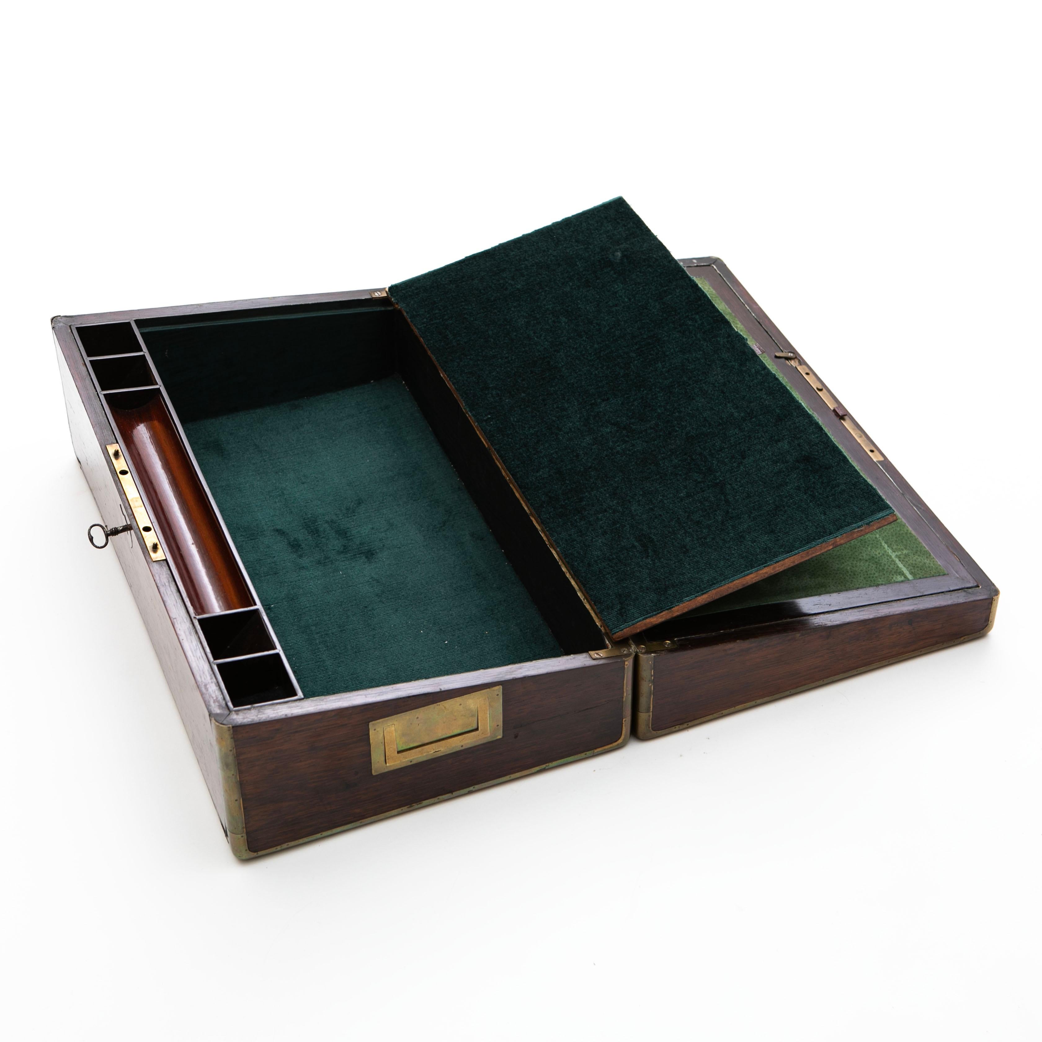 Caja de Escritura de Campaña de Palisandro del Periodo de la Regencia, Inglaterra en venta 2