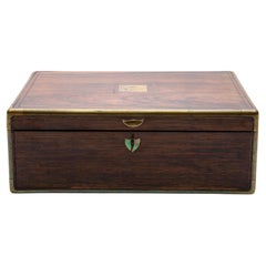 Antique Regency Period Rosewood Campaign Writing Box, England