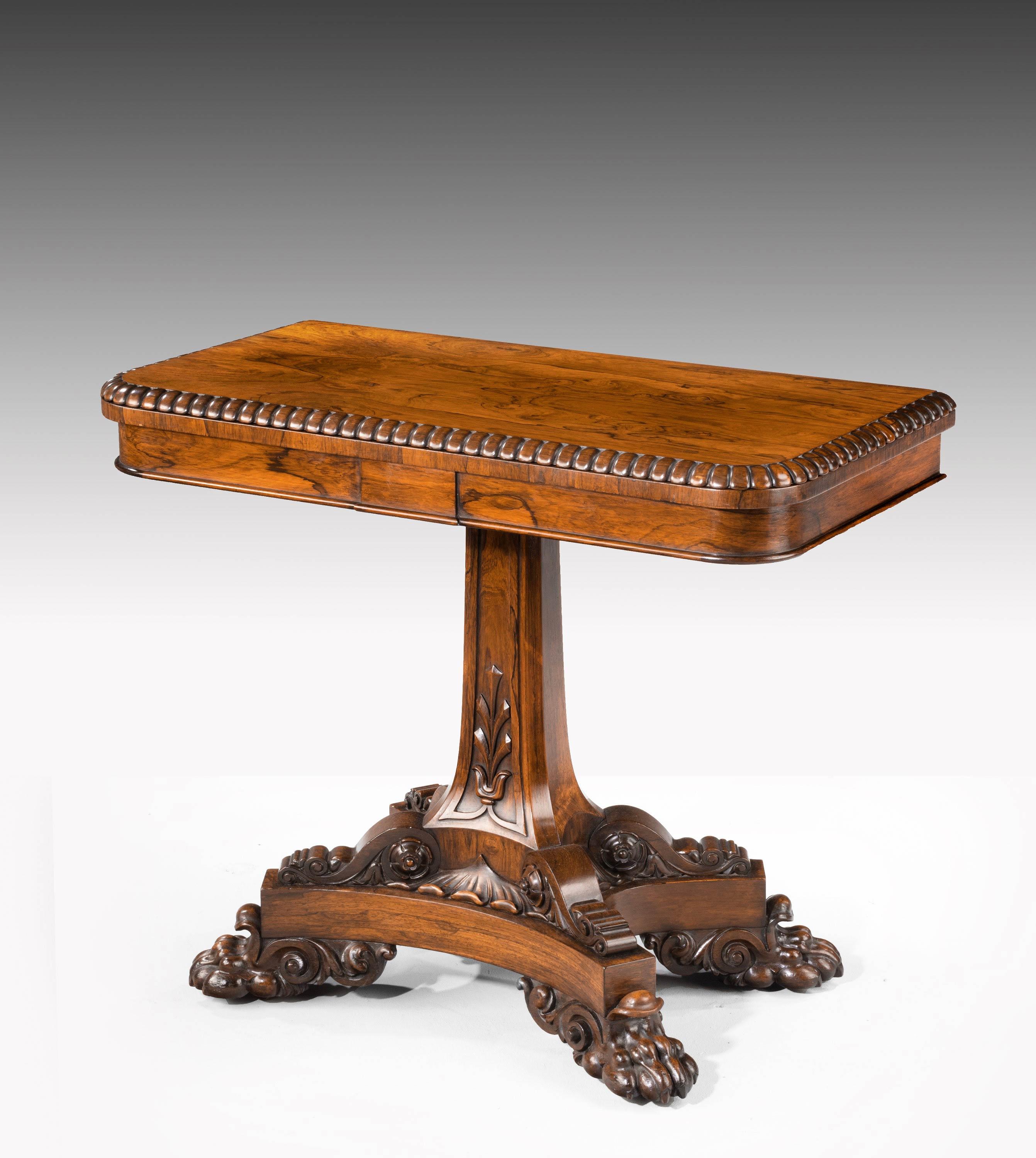 English Regency Period Rosewood Card Table