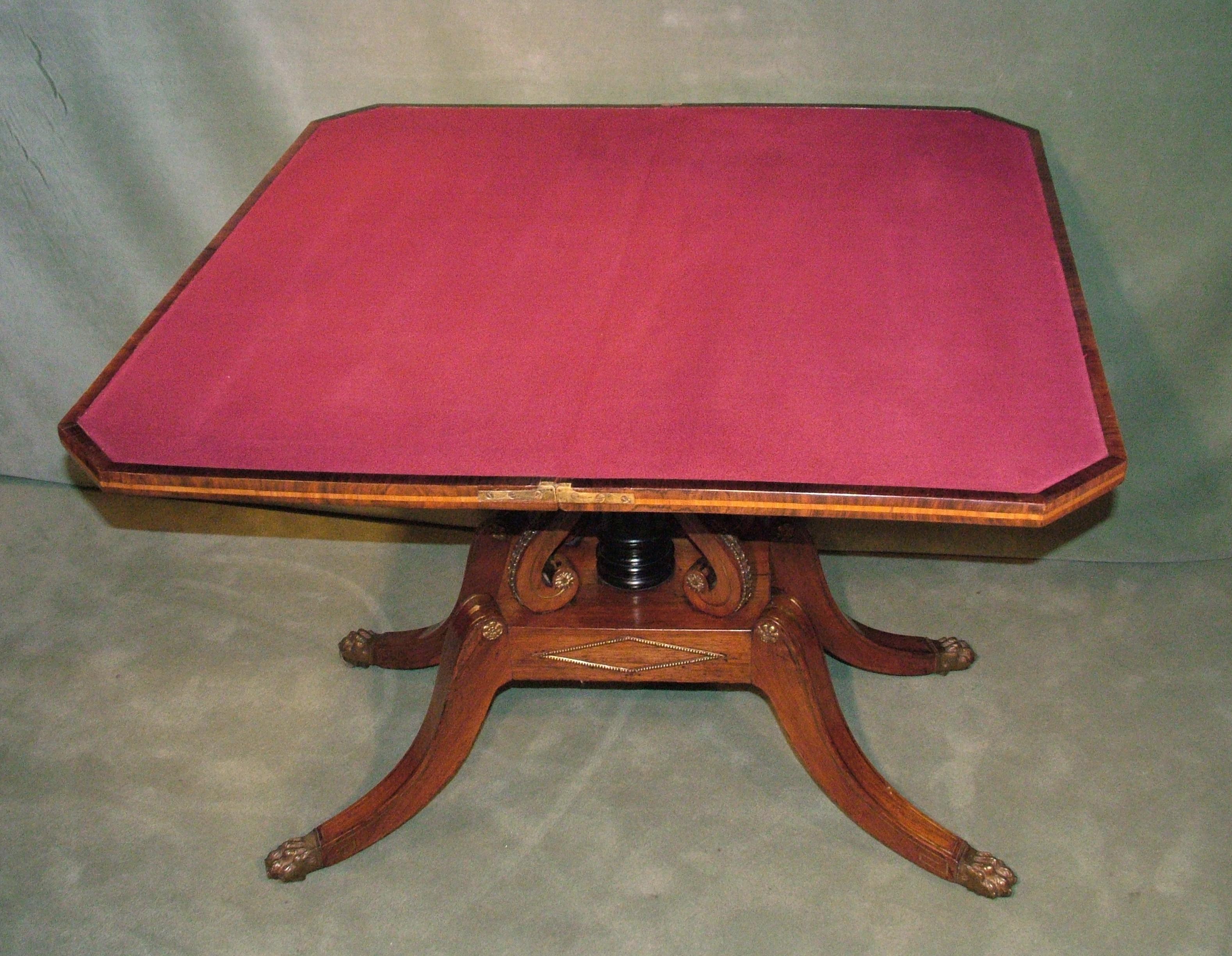 Regency Period Rosewood Card Table In Good Condition For Sale In London, GB