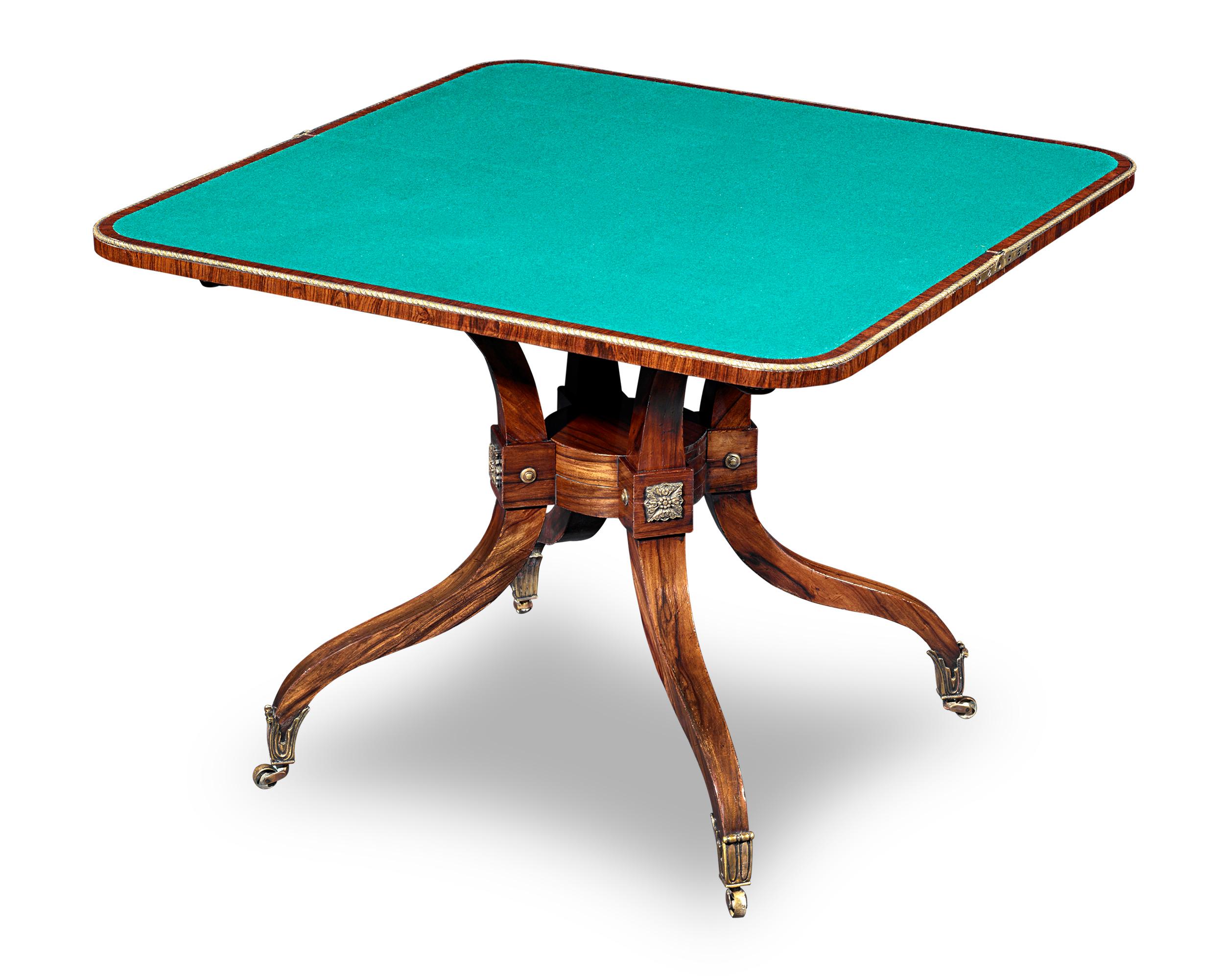 Inlay Regency-Period Rosewood Card Tables For Sale