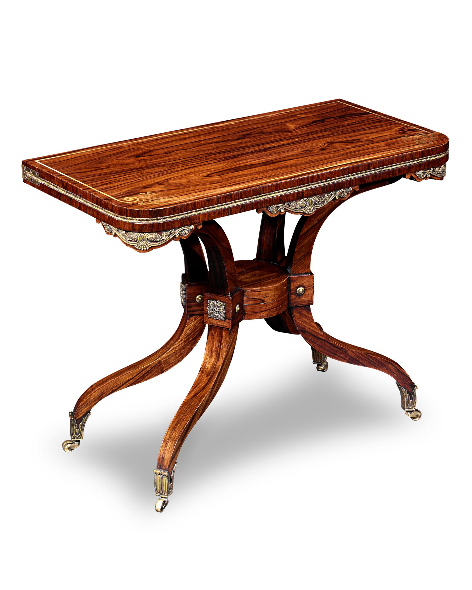 Regency-Period Rosewood Card Tables In Excellent Condition For Sale In New Orleans, LA