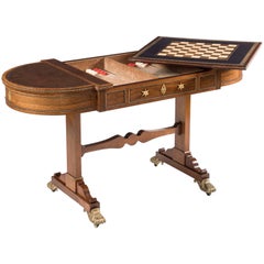 Antique Regency Period Rosewood Games Table Attributed to Gillows of Lancaster