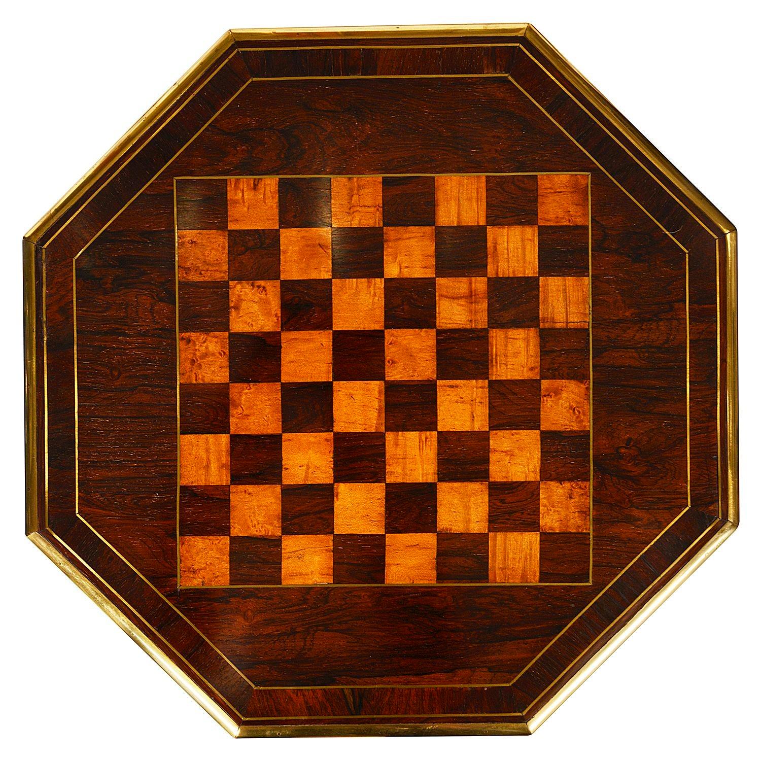 19th Century Regency Period Rosewood Games Table, circa 1820 For Sale