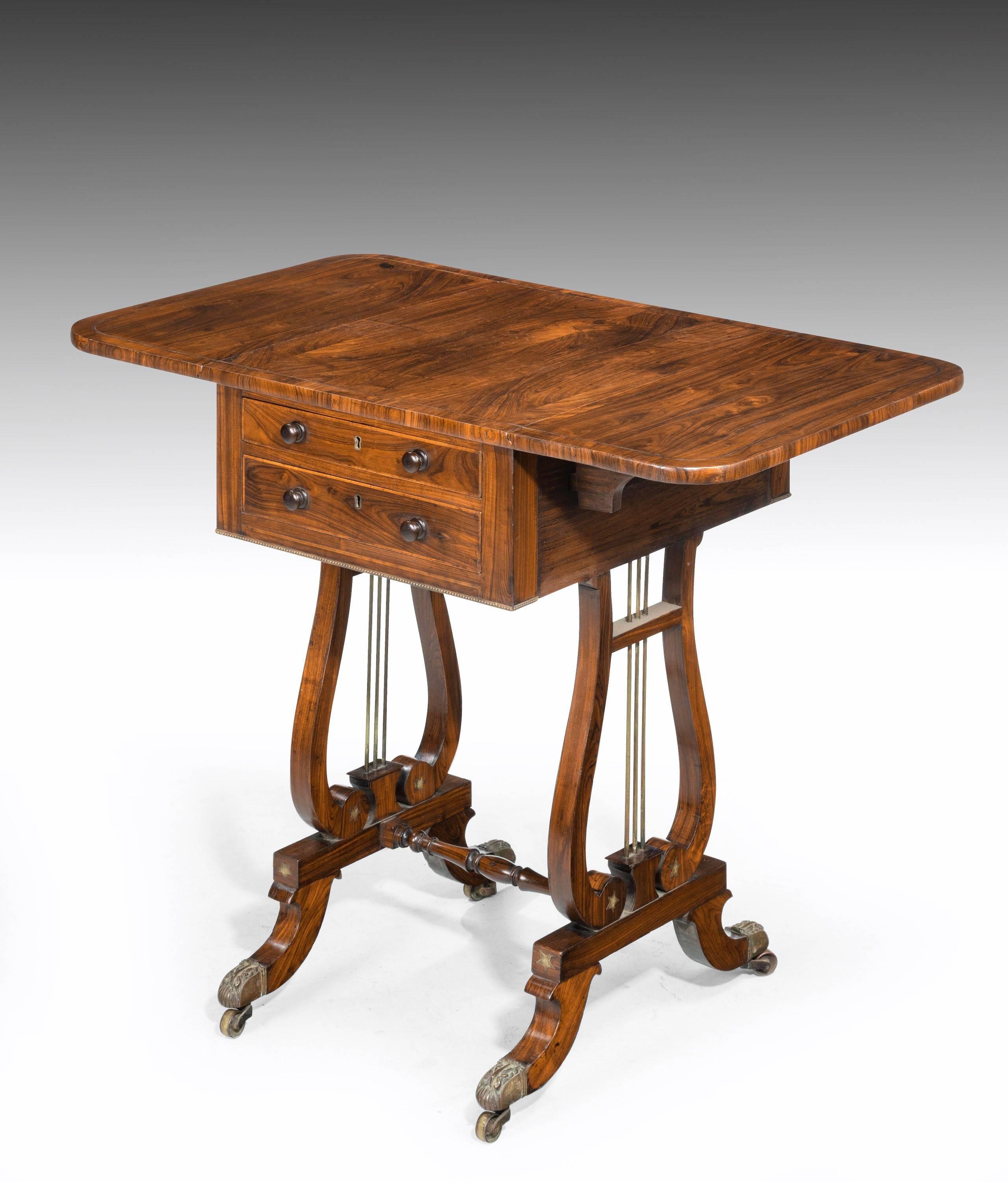 English Regency Period Rosewood Table of Small Proportions
