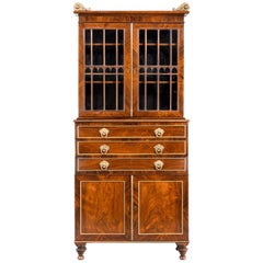 Regency Period Rosewood Three Drawer Bookcase