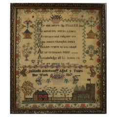 Antique Regency Period Sampler, 1817, by Isabella Atkinson Aged 9